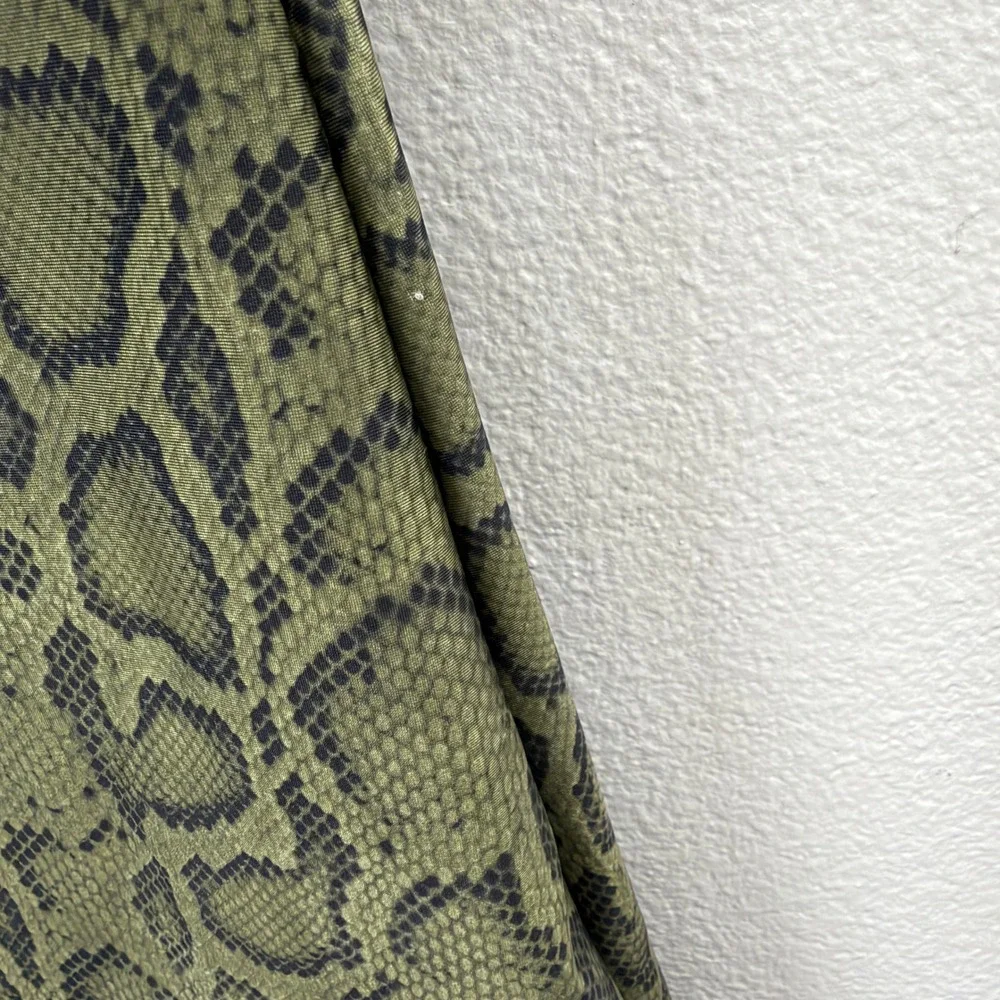 Free People Onzie Pants Womens S/M Green Snake Print High Waisted Flare Leggings